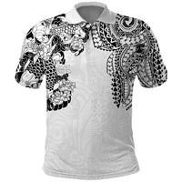 Japanese Irezumi and Hawaiian Polynesian Art Tattoo Polo Shirt White Color - Wonder Print Shop