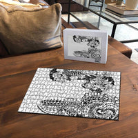 Japanese Irezumi and Hawaiian Polynesian Art Tattoo Puzzle White Color - Wonder Print Shop