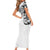 Japanese Irezumi and Hawaiian Polynesian Art Tattoo Short Sleeve Bodycon Dress White Color - Wonder Print Shop