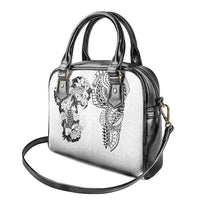 Japanese Irezumi and Hawaiian Polynesian Art Tattoo Shoulder Handbag White Color - Wonder Print Shop