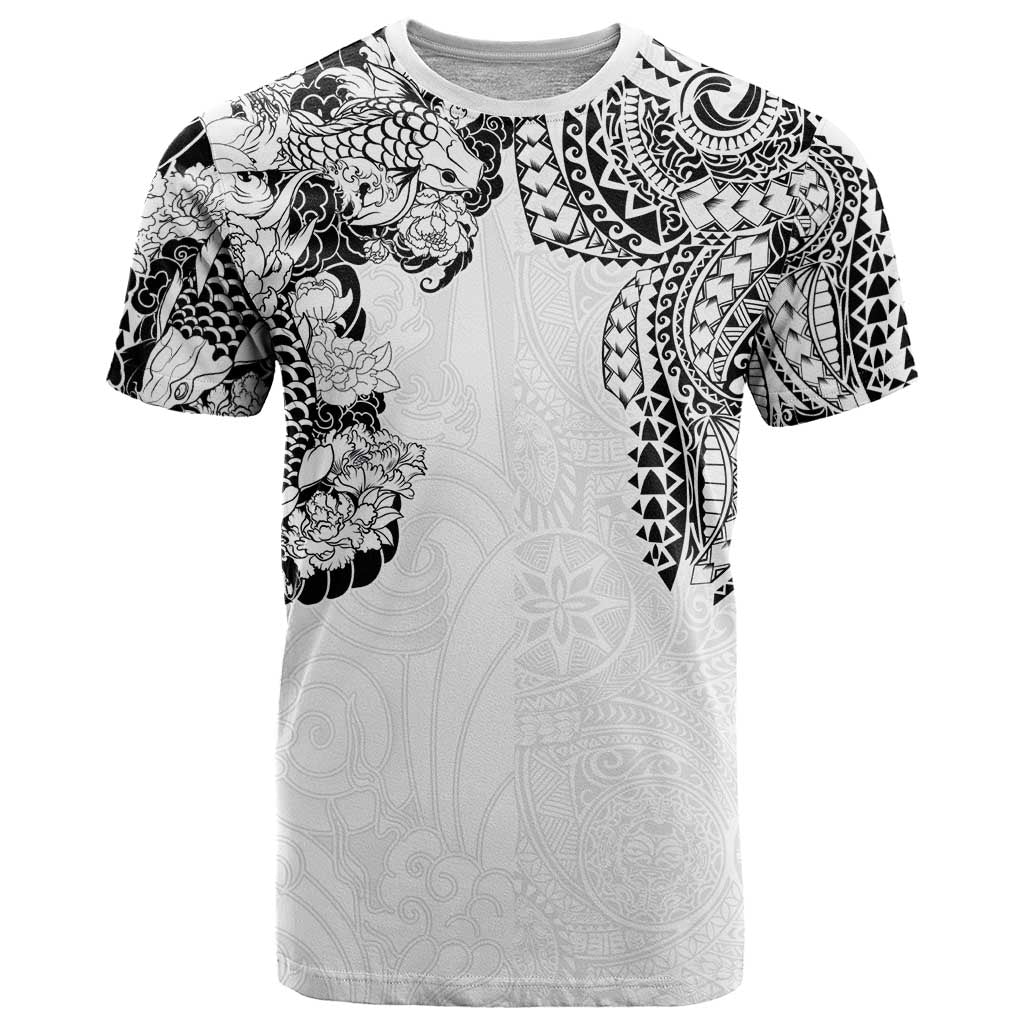 Japanese Irezumi and Hawaiian Polynesian Art Tattoo T Shirt White Color - Wonder Print Shop