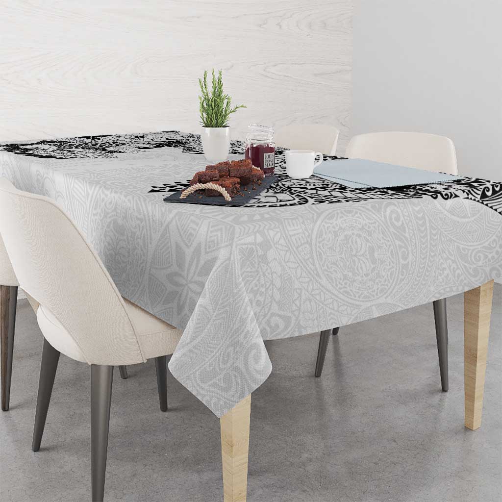 Japanese Irezumi and Hawaiian Polynesian Art Tattoo Tablecloth White Color - Wonder Print Shop