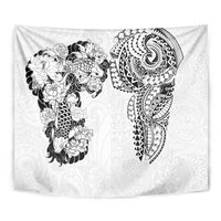 Japanese Irezumi and Hawaiian Polynesian Art Tattoo Tapestry White Color - Wonder Print Shop
