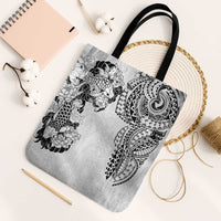 Japanese Irezumi and Hawaiian Polynesian Art Tattoo Tote Bag White Color - Wonder Print Shop