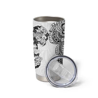 Japanese Irezumi and Hawaiian Polynesian Art Tattoo Tumbler Cup White Color - Wonder Print Shop