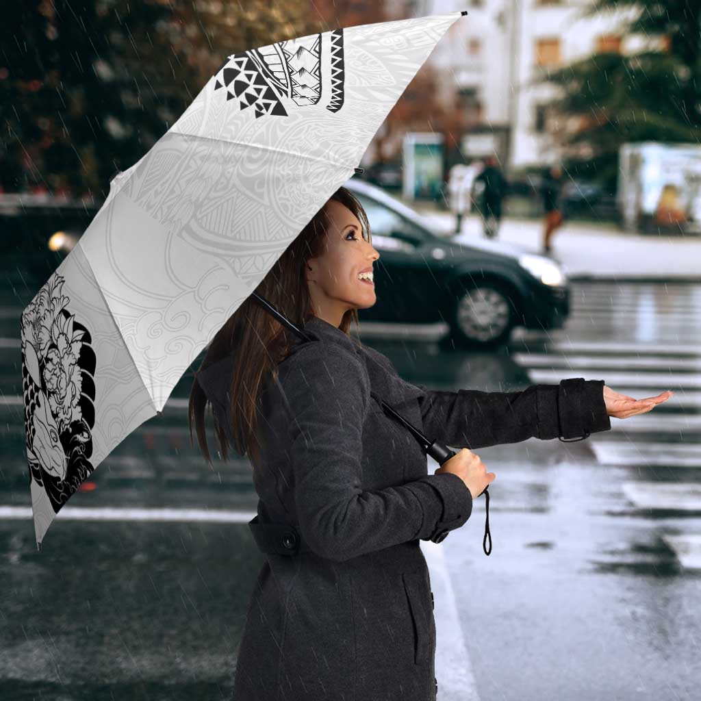 Japanese Irezumi and Hawaiian Polynesian Art Tattoo Umbrella White Color - Wonder Print Shop