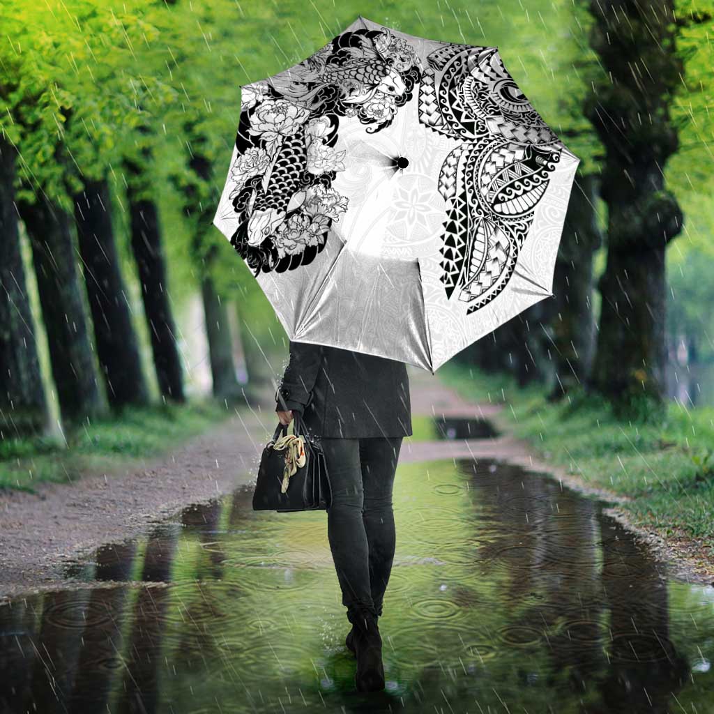 Japanese Irezumi and Hawaiian Polynesian Art Tattoo Umbrella White Color - Wonder Print Shop