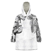 Japanese Irezumi and Hawaiian Polynesian Art Tattoo Wearable Blanket Hoodie White Color - Wonder Print Shop