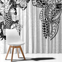 Japanese Irezumi and Hawaiian Polynesian Art Tattoo Window Curtain White Color - Wonder Print Shop