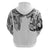 Japanese Irezumi and Hawaiian Polynesian Art Tattoo Zip Hoodie White Color - Wonder Print Shop