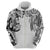 Japanese Irezumi and Hawaiian Polynesian Art Tattoo Zip Hoodie White Color - Wonder Print Shop