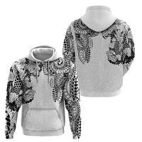 Japanese Irezumi and Hawaiian Polynesian Art Tattoo Zip Hoodie White Color - Wonder Print Shop