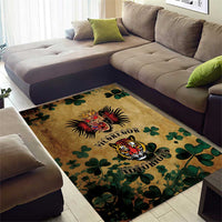 The Irishman-Notorious Area Rug Old School Tattoos and Shamrocks Grunge Style
