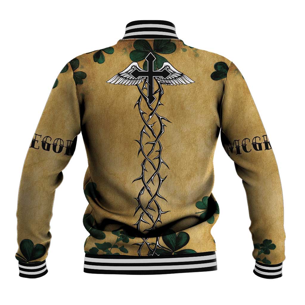 The Irishman-Notorious Baseball Jacket Old School Tattoos and Shamrocks Grunge Style