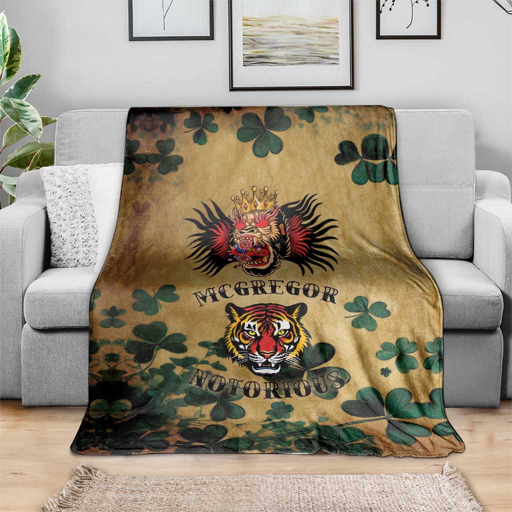 The Irishman-Notorious Blanket Old School Tattoos and Shamrocks Grunge Style