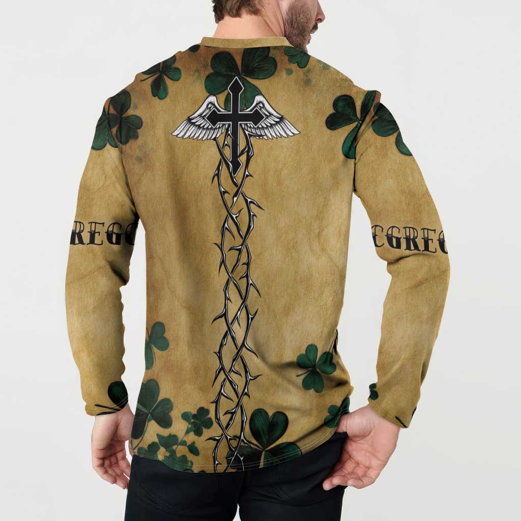The Irishman-Notorious Button Sweatshirt Old School Tattoos and Shamrocks Grunge Style