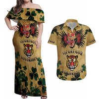 The Irishman-Notorious Couples Matching Off Shoulder Maxi Dress and Hawaiian Shirt Old School Tattoos and Shamrocks Grunge Style