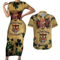 The Irishman-Notorious Couples Matching Short Sleeve Bodycon Dress and Hawaiian Shirt Old School Tattoos and Shamrocks Grunge Style