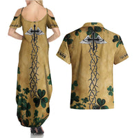 The Irishman-Notorious Couples Matching Summer Maxi Dress and Hawaiian Shirt Old School Tattoos and Shamrocks Grunge Style