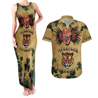 The Irishman-Notorious Couples Matching Tank Maxi Dress and Hawaiian Shirt Old School Tattoos and Shamrocks Grunge Style
