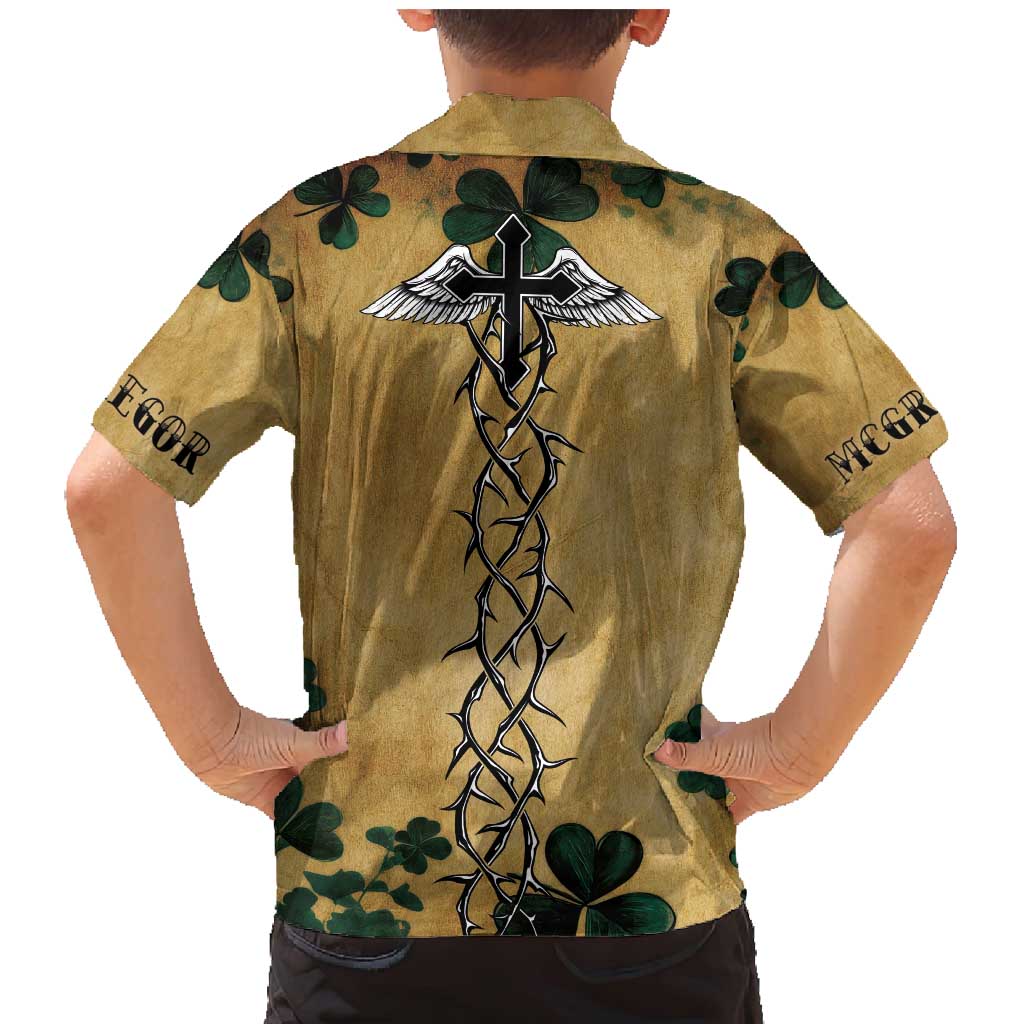 The Irishman-Notorious Family Matching Mermaid Dress and Hawaiian Shirt Old School Tattoos and Shamrocks Grunge Style