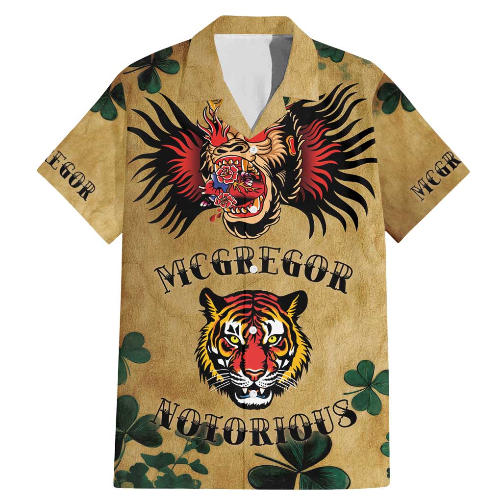 The Irishman-Notorious Family Matching Mermaid Dress and Hawaiian Shirt Old School Tattoos and Shamrocks Grunge Style