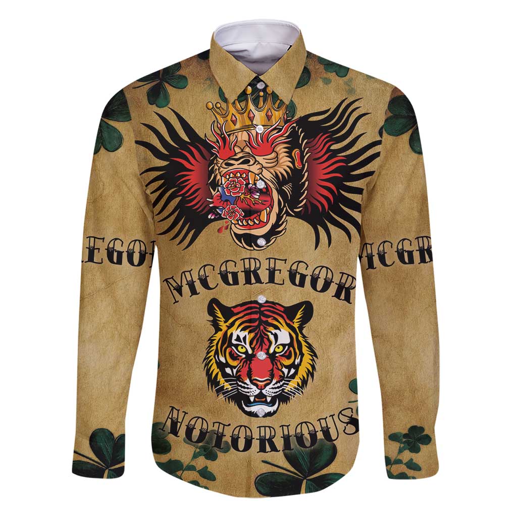 The Irishman-Notorious Family Matching Mermaid Dress and Hawaiian Shirt Old School Tattoos and Shamrocks Grunge Style