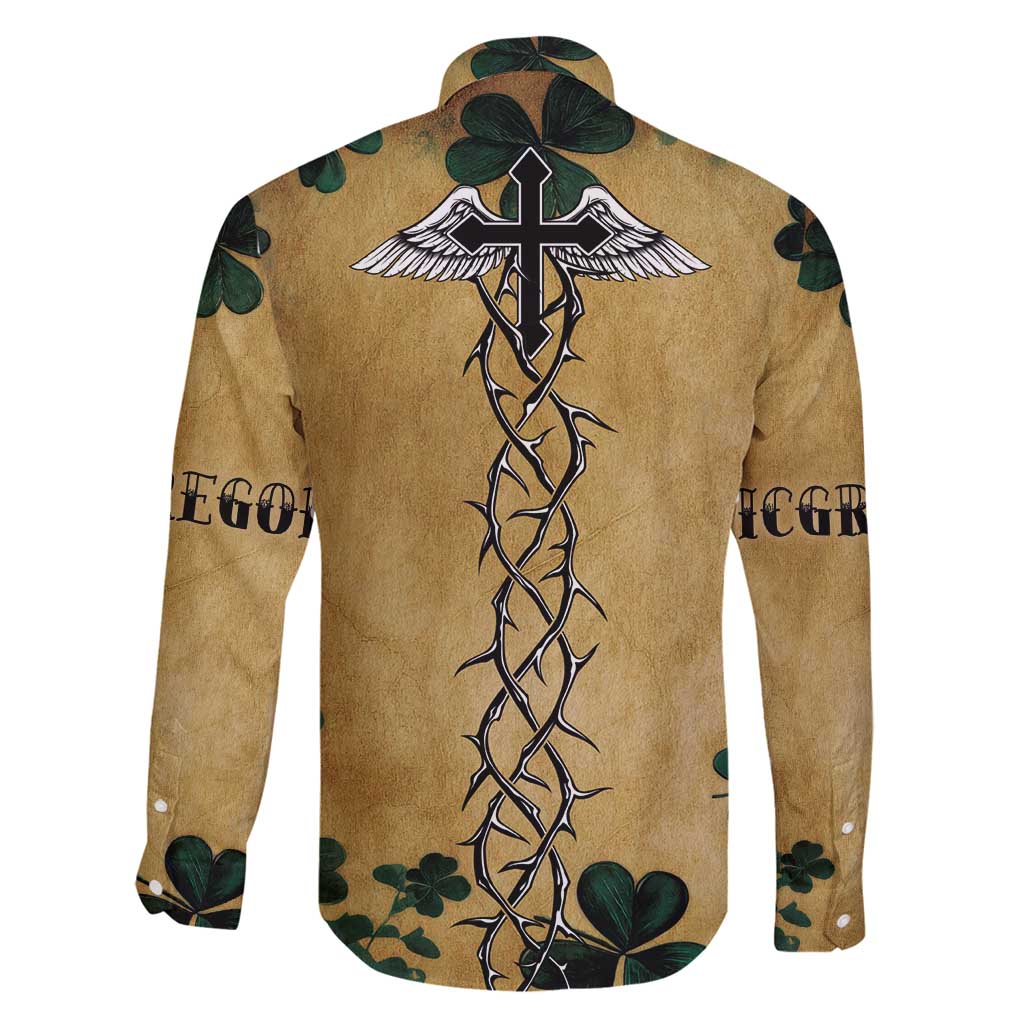 The Irishman-Notorious Family Matching Off Shoulder Maxi Dress and Hawaiian Shirt Old School Tattoos and Shamrocks Grunge Style