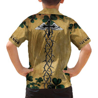 The Irishman-Notorious Family Matching Puletasi and Hawaiian Shirt Old School Tattoos and Shamrocks Grunge Style