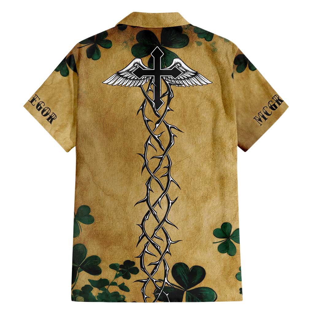 The Irishman-Notorious Family Matching Puletasi and Hawaiian Shirt Old School Tattoos and Shamrocks Grunge Style