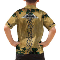 The Irishman-Notorious Family Matching Short Sleeve Bodycon Dress and Hawaiian Shirt Old School Tattoos and Shamrocks Grunge Style