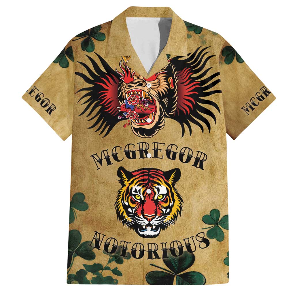 The Irishman-Notorious Family Matching Summer Maxi Dress and Hawaiian Shirt Old School Tattoos and Shamrocks Grunge Style