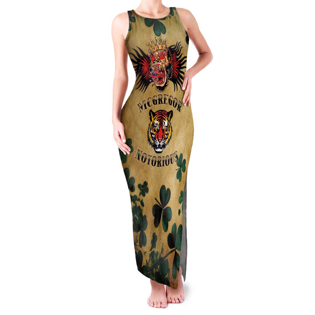 The Irishman-Notorious Family Matching Tank Maxi Dress and Hawaiian Shirt Old School Tattoos and Shamrocks Grunge Style