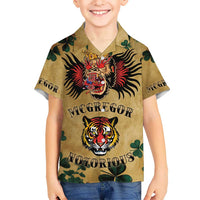 The Irishman-Notorious Kid Hawaiian Shirt Old School Tattoos and Shamrocks Grunge Style
