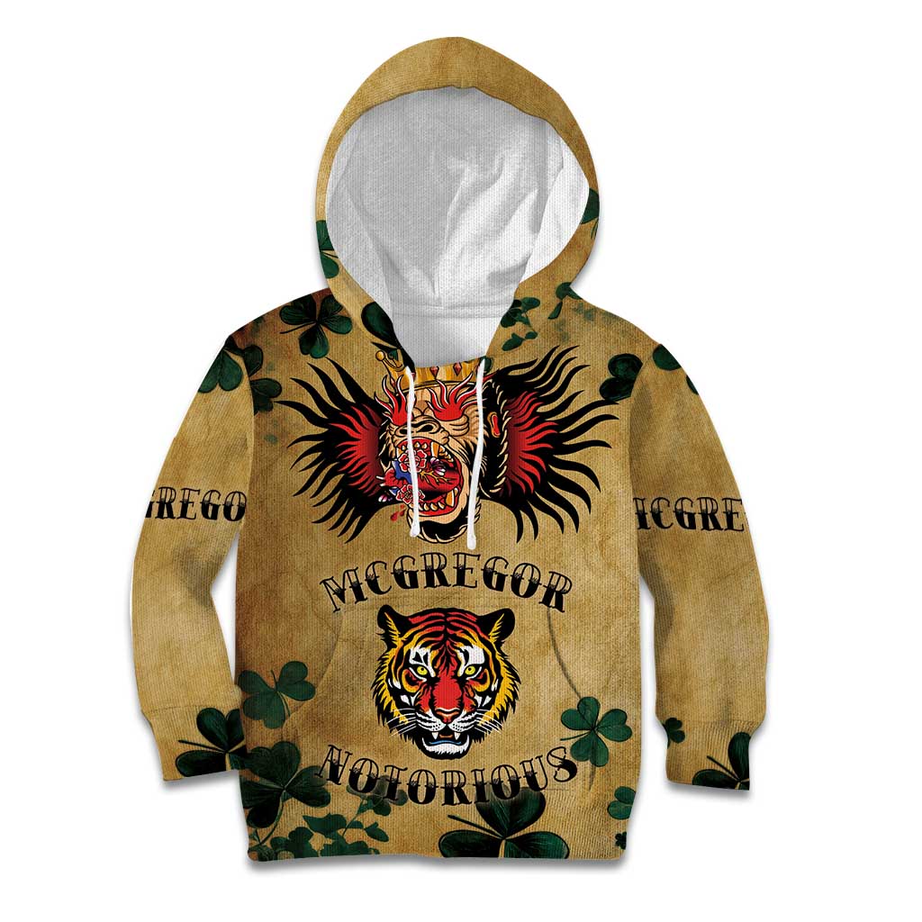 The Irishman-Notorious Kid Hoodie Old School Tattoos and Shamrocks Grunge Style