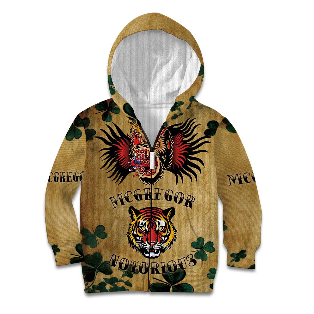 The Irishman-Notorious Kid Hoodie Old School Tattoos and Shamrocks Grunge Style