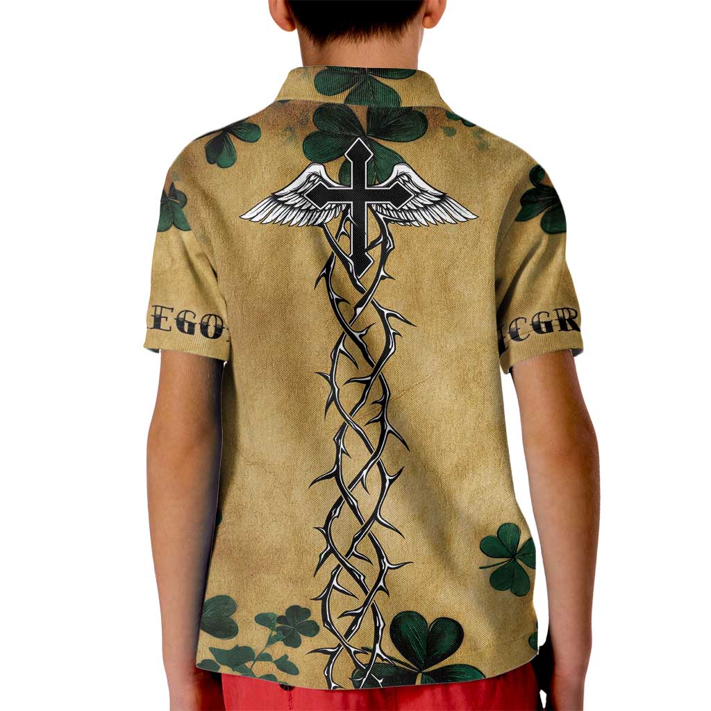 The Irishman-Notorious Kid Polo Shirt Old School Tattoos and Shamrocks Grunge Style