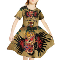 The Irishman-Notorious Kid Short Sleeve Dress Old School Tattoos and Shamrocks Grunge Style