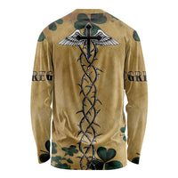 The Irishman-Notorious Long Sleeve Shirt Old School Tattoos and Shamrocks Grunge Style