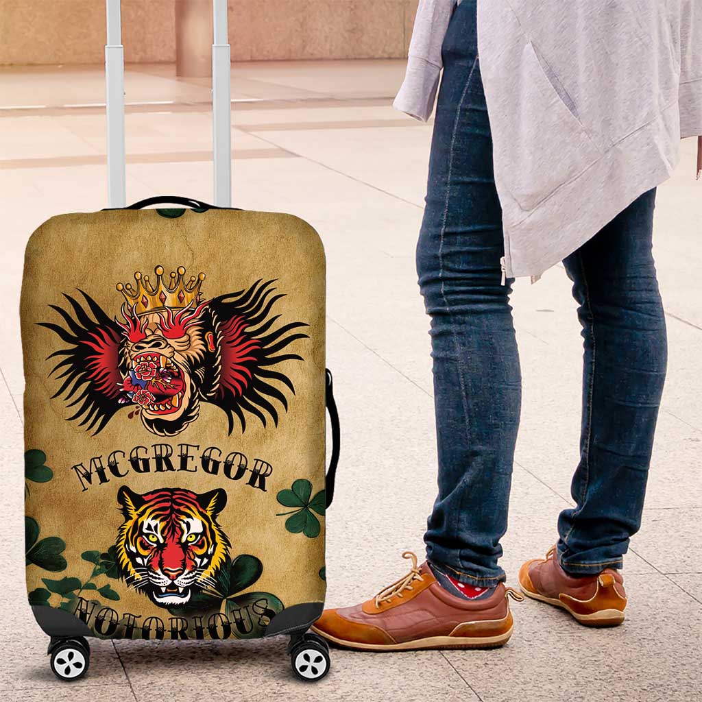 The Irishman-Notorious Luggage Cover Old School Tattoos and Shamrocks Grunge Style