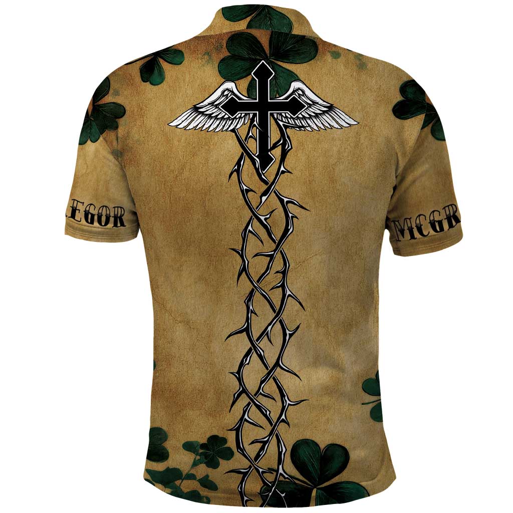 The Irishman-Notorious Polo Shirt Old School Tattoos and Shamrocks Grunge Style