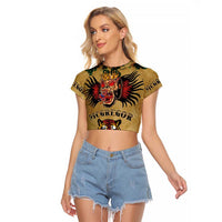 The Irishman-Notorious Raglan Cropped T Shirt Old School Tattoos and Shamrocks Grunge Style