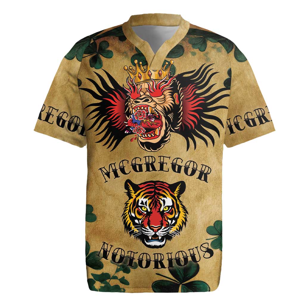 The Irishman-Notorious Rugby Jersey Old School Tattoos and Shamrocks Grunge Style