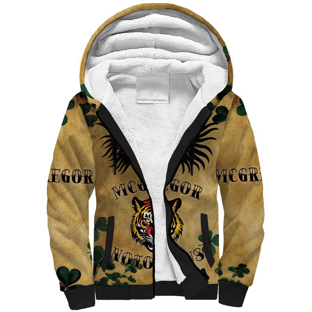 The Irishman-Notorious Sherpa Hoodie Old School Tattoos and Shamrocks Grunge Style