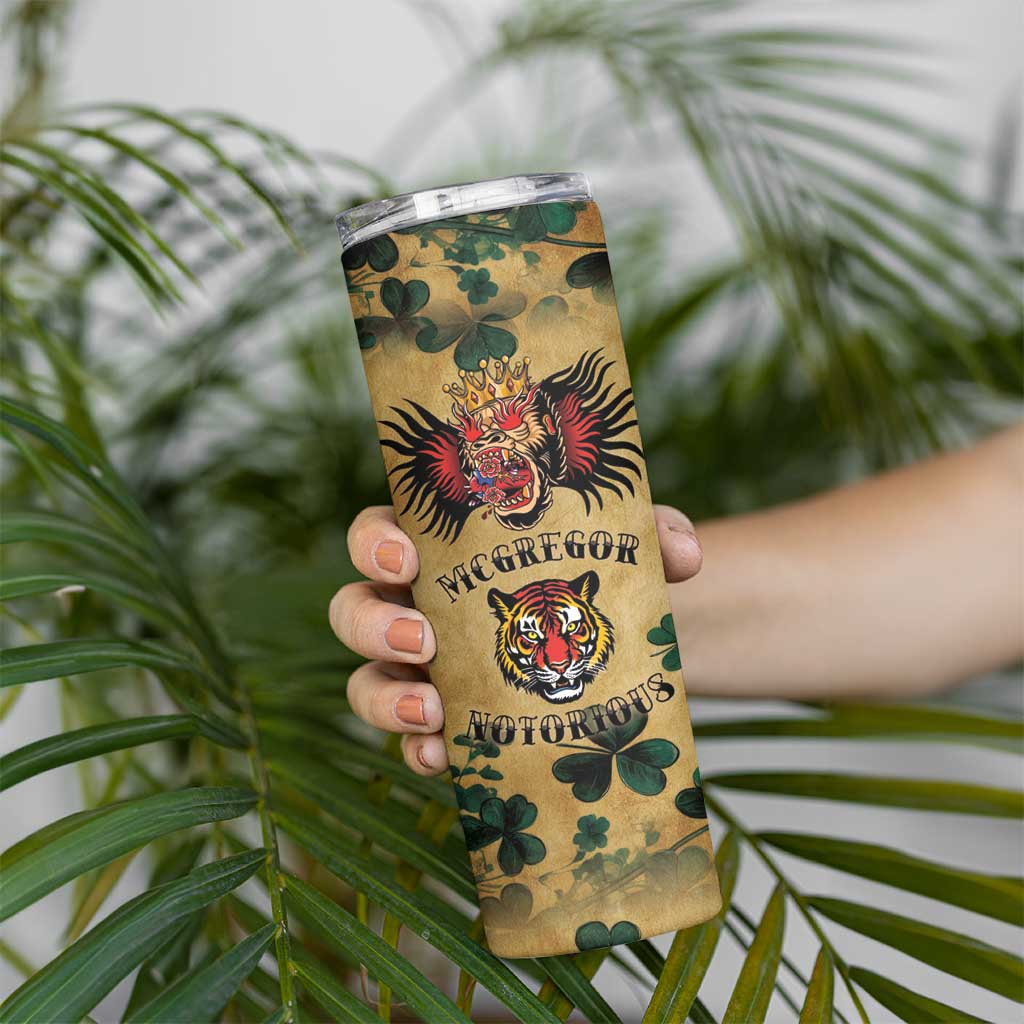 The Irishman-Notorious Skinny Tumbler Old School Tattoos and Shamrocks Grunge Style