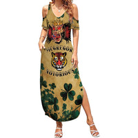 The Irishman-Notorious Summer Maxi Dress Old School Tattoos and Shamrocks Grunge Style