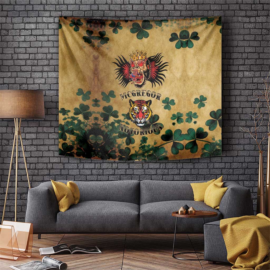 The Irishman-Notorious Tapestry Old School Tattoos and Shamrocks Grunge Style