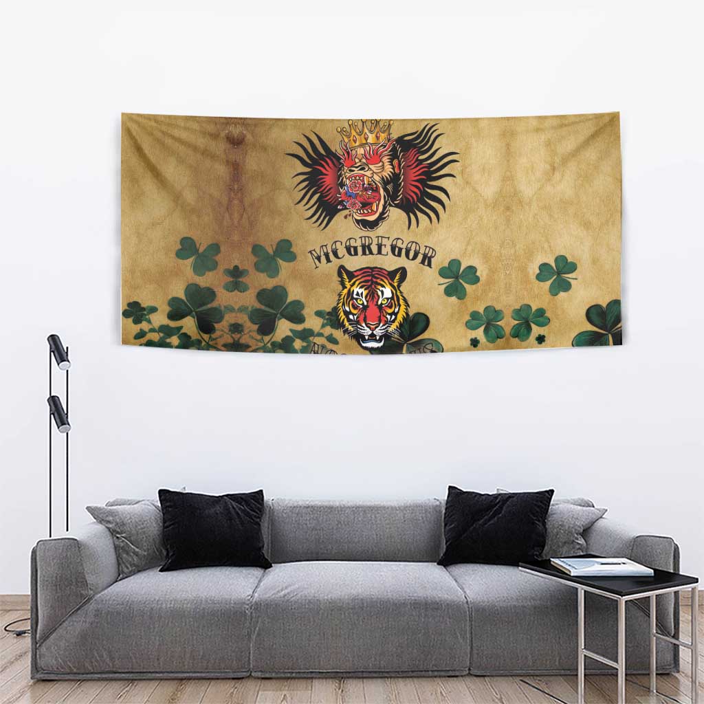 The Irishman-Notorious Tapestry Old School Tattoos and Shamrocks Grunge Style
