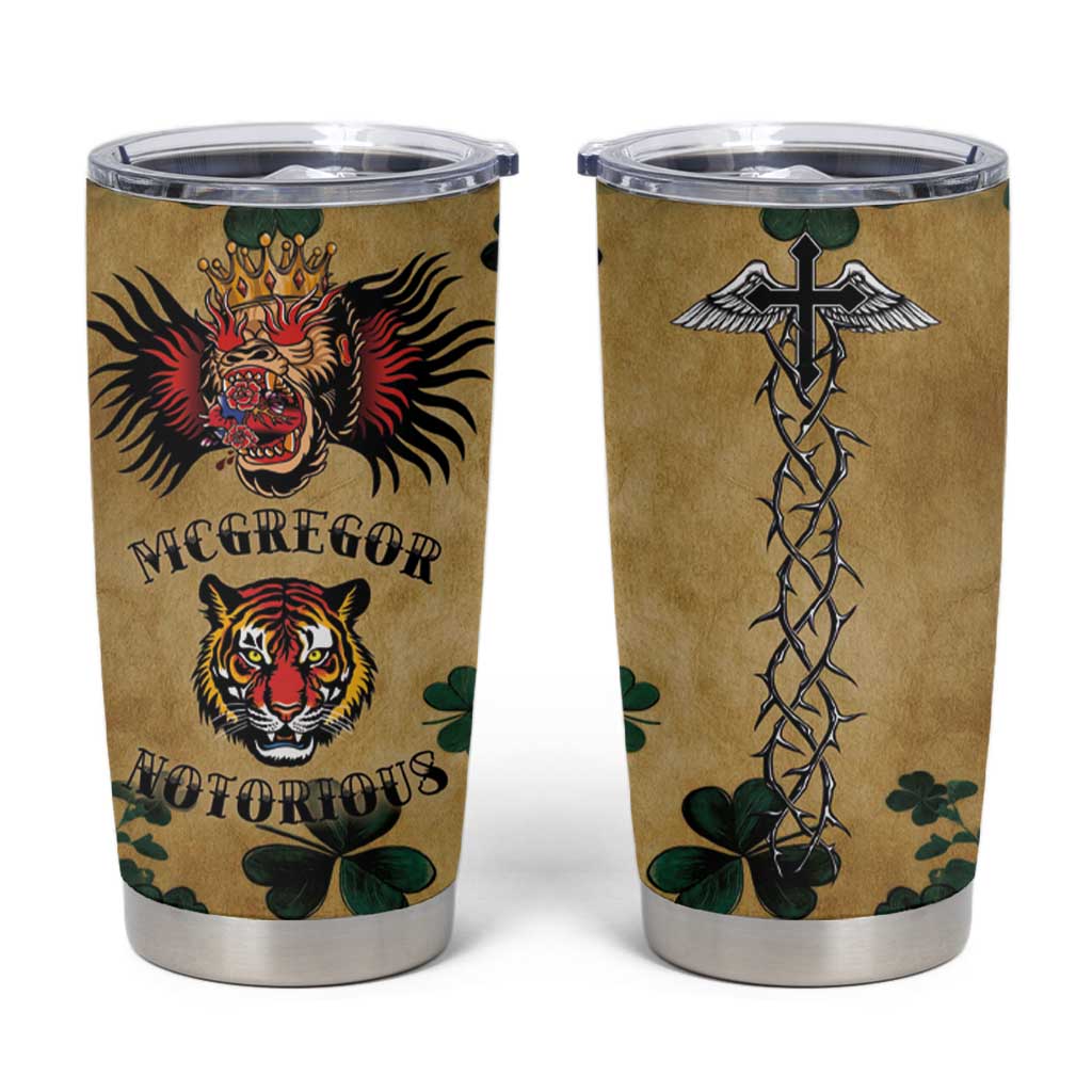 The Irishman-Notorious Tumbler Cup Old School Tattoos and Shamrocks Grunge Style