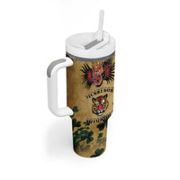 The Irishman-Notorious Tumbler With Handle Old School Tattoos and Shamrocks Grunge Style